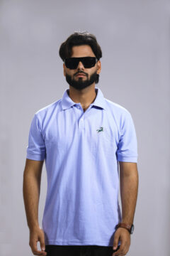 Men Light Bule Polo T-Shirt