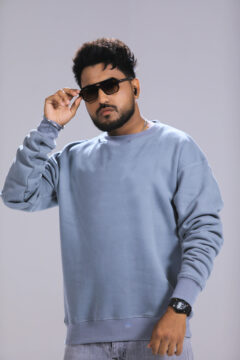 Men Plain Grey Sweatshirt Oversized