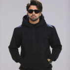 Men Plain Black Hoodie
